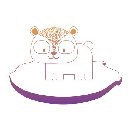 cute raccoon on the grass over white background, colorful design. vector illustrationのイラスト素材