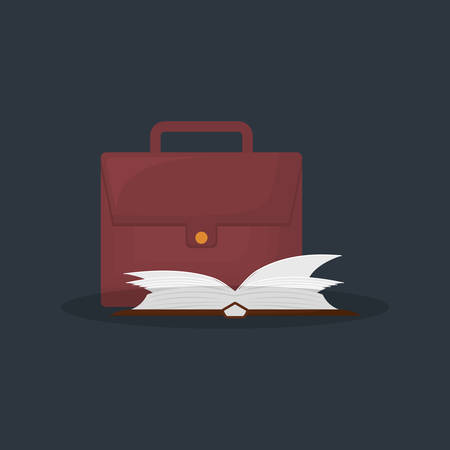 portfolio and book over black background, colorful design. vector illustrationのイラスト素材