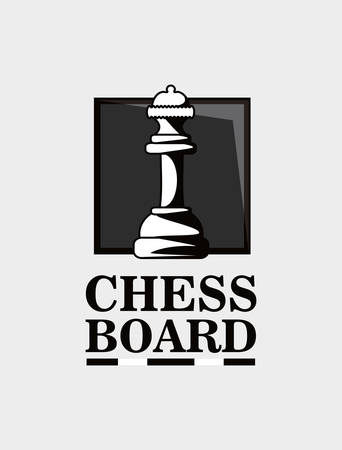 Chess board design with queen piece over gray background, black and white design.のイラスト素材