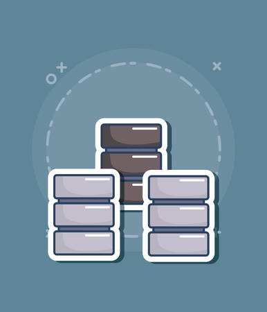 Data servers over gray background design. Vector illustrationのイラスト素材