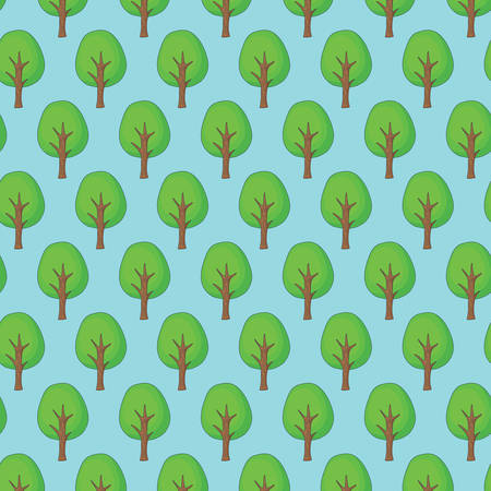 background of trees pattern over white background, colorful design. vector illustrationのイラスト素材