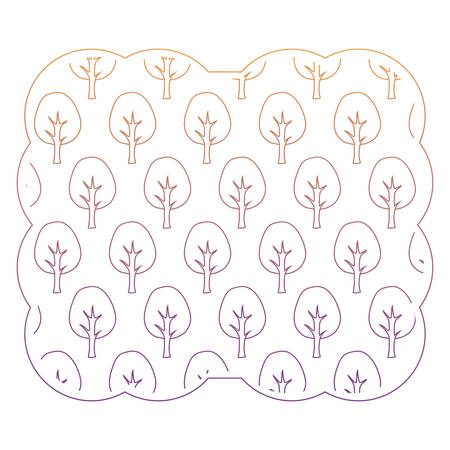 arabic frame with trees pattern over white background, colorful design. vector illustrationのイラスト素材