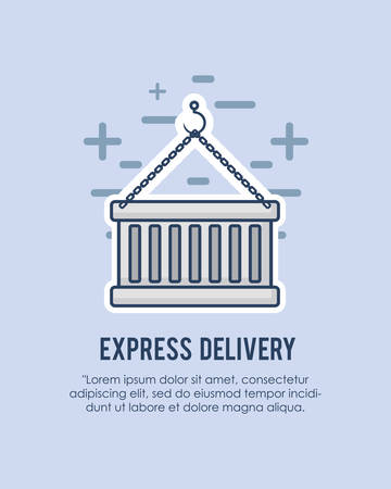 express delivrey design with container icon over blue background, colorful design. vector illustrationのイラスト素材