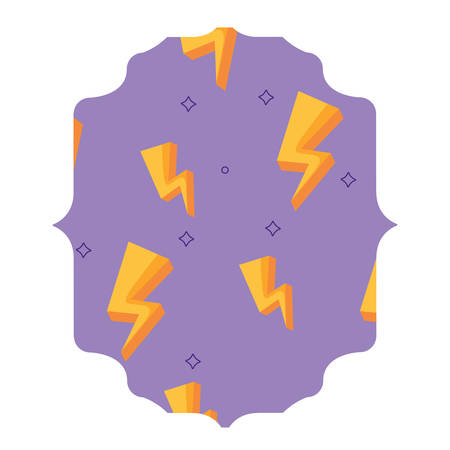 arabic frame with lightning pattern over white background, colorful design. vector illustrationのイラスト素材