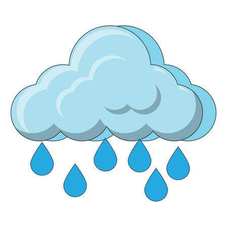 Cloud with rainy drops icon over white background, vector illustration.のイラスト素材