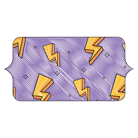 banner with lightning pattern over white background, colorful design. vector illustrationのイラスト素材