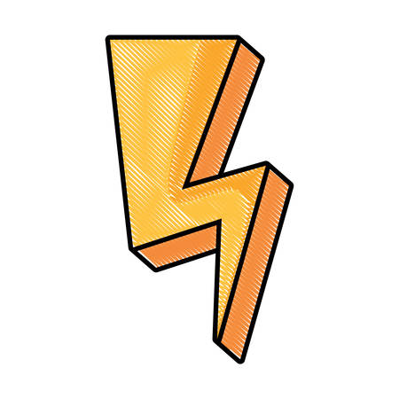 Lightning icon over white background, vector illustration.のイラスト素材