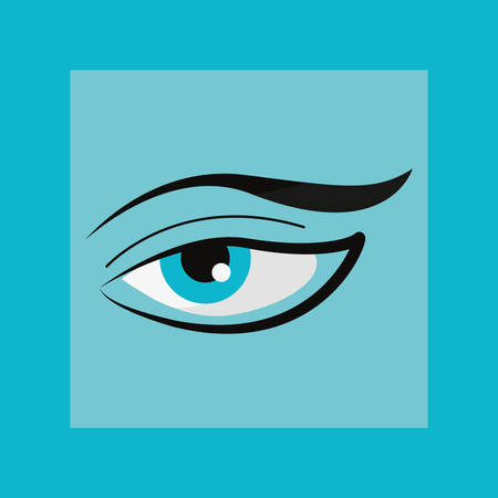 eye and eyebrow over blue background, colorful design. vector illustrationのイラスト素材