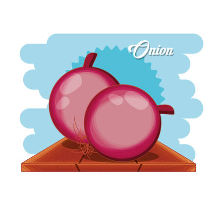 Fresh onion healthy food vector illustration designのイラスト素材