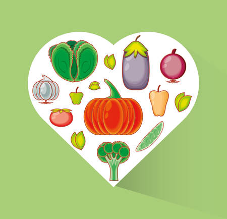 Vvegetables healthy food vector illustration designのイラスト素材