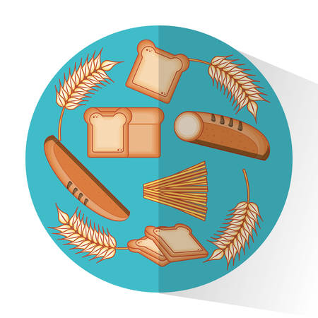Whole grains products food vector illustration designのイラスト素材