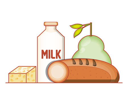 Healthy food diet set products vector illustration designのイラスト素材