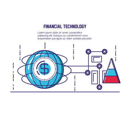 financial technology set icons vector illustration designのイラスト素材