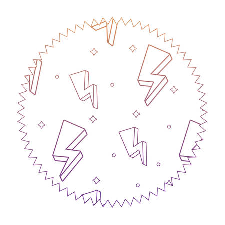 Seal stamp with lightnings pattern over white background, vector illustrationのイラスト素材