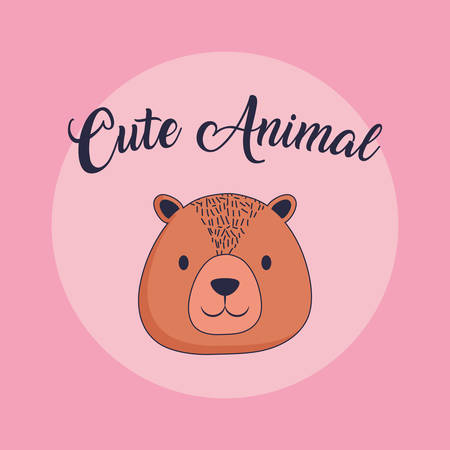 cute bear over pink background, colorful design. vector illustrationのイラスト素材