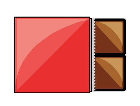 chocolate bar icon over white background, colorful design. vector illustrationのイラスト素材