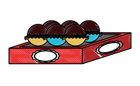 box of chocolate truffles icon over white background, colorful design. vector illustrationのイラスト素材