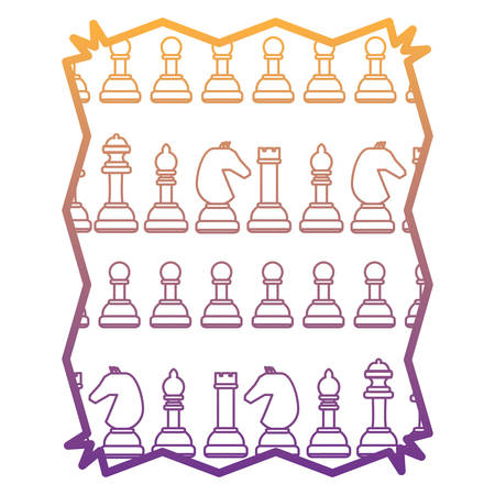abstract frame with chess pieces design over white background, vector illustrationのイラスト素材
