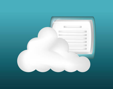 cloud storage and document over blue background, colorful design. vector illustrationのイラスト素材