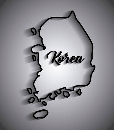 south korea design with map over gray background, vector illustrationのイラスト素材