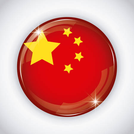 button with china flag design over background, colorful design. vector illustrationのイラスト素材