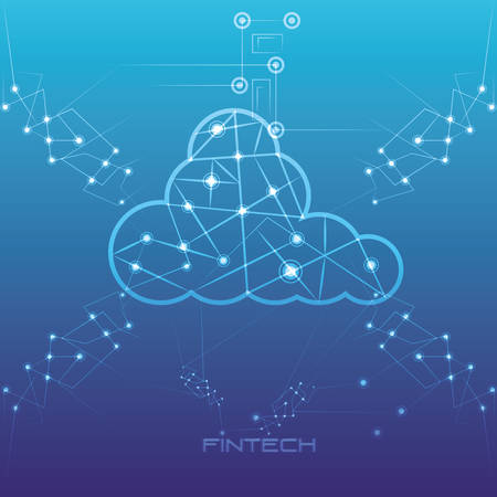 cloud computing financial technology icon vector illustration designのイラスト素材