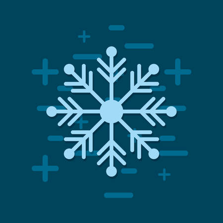 snowflake icon over blue background, colorful line design. vector illustrationのイラスト素材