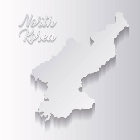 north korea map over white background, vector illustrationのイラスト素材