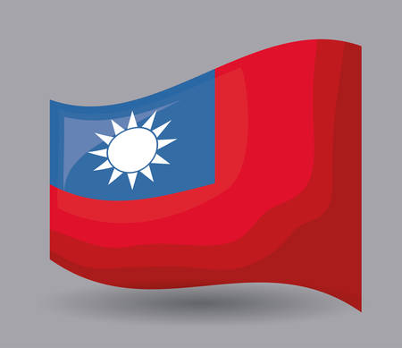 taiwan flag over gray background, colorful design. vector illustrationのイラスト素材