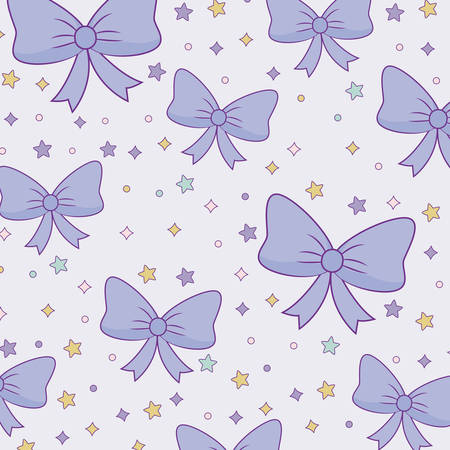 Japanese bow tie and stars pattern, colorful design. vector illustrationのイラスト素材