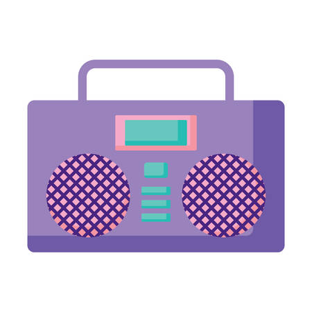 Boombox stereo icon over white background, vector illustrationのイラスト素材