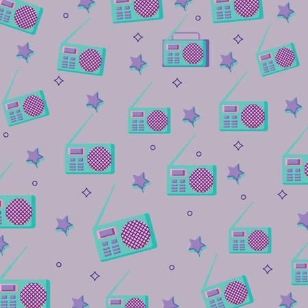 backgrorund of retro radio pattern, vector illustrationのイラスト素材
