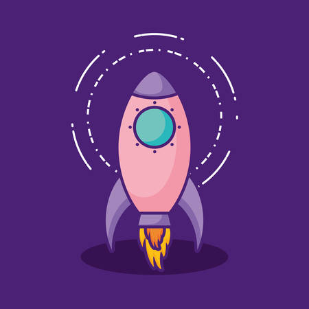 space rocket icon over purple background, colorful design. vector illustrationのイラスト素材