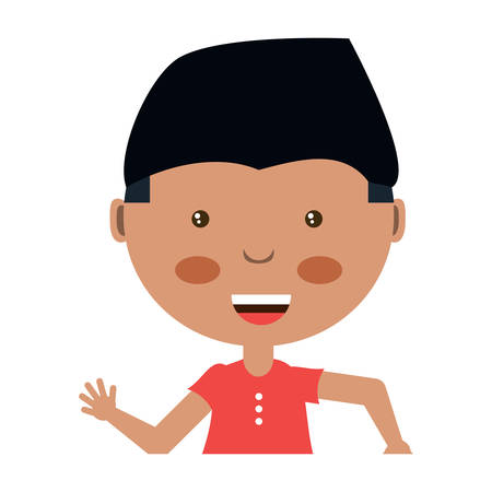 cute boy smiling  over white background, colorful design. vector illustrationのイラスト素材