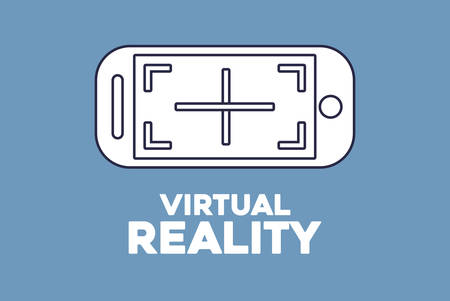 virtual reality design with smartphone icon over blue background, colorful design. vector illustrationのイラスト素材