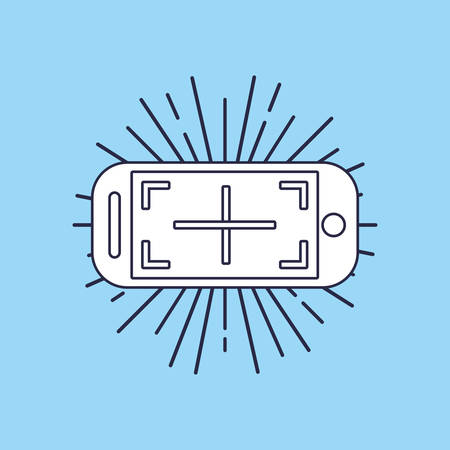virtual reality design with smartphone icon over blue background, colorful design. vector illustrationのイラスト素材