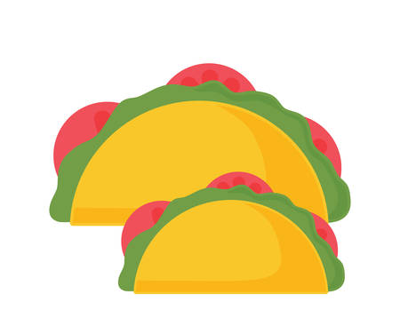Mexican tacos over white background, colorful design. vector illustrationのイラスト素材