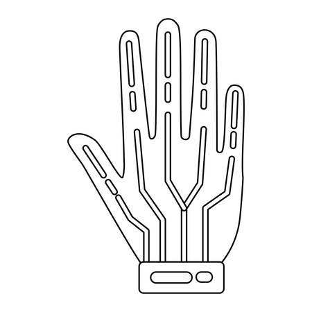 wired gloves icon over white background, vector illustrationのイラスト素材