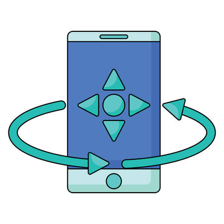 smartphone with remote control symbol over white background, vector illustrationのイラスト素材