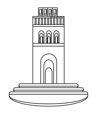 saint pierre cathedral tower icon over white background, vector illustrationのイラスト素材