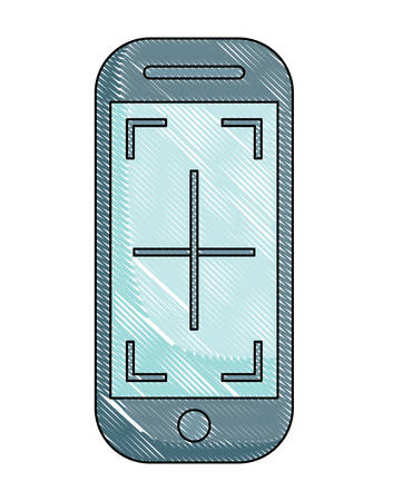 smartphone device icon over white background, vector illustrationのイラスト素材
