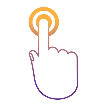 hand touching icon over white background, vector illustrationのイラスト素材
