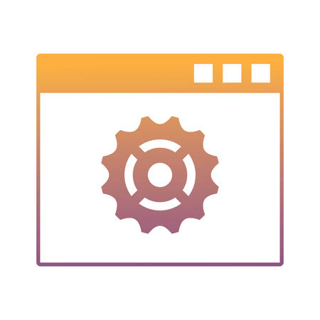 web interface with gear wheel icon over white background, vector illustrationのイラスト素材