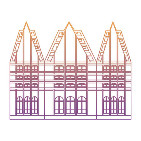 Old Traditional German Building icon over white background, colorful desing.  vector illustrationのイラスト素材