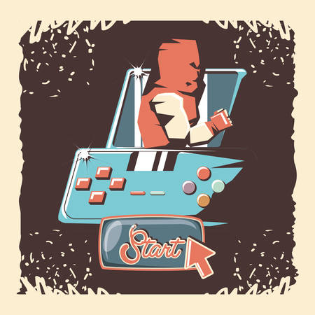 video game retro figthers vector illustration designのイラスト素材