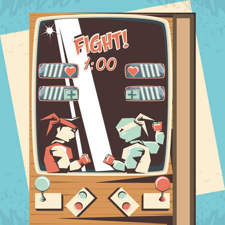 video game retro figthers vector illustration designのイラスト素材