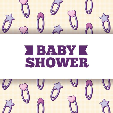 baby shower design over baby pins background, colorful design. vector illustrationのイラスト素材