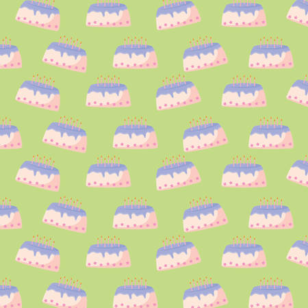 Background of Birthday cake pattern, vector illustrationのイラスト素材