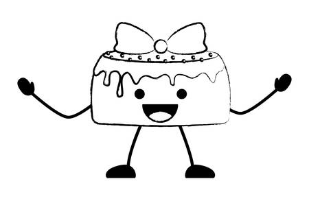 birthday cake icon over white background, vector illustrationのイラスト素材