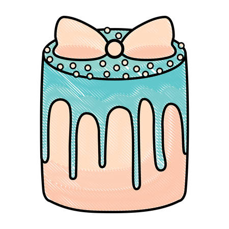 birthday cake icon over white background, colorful design. vector illustrationのイラスト素材